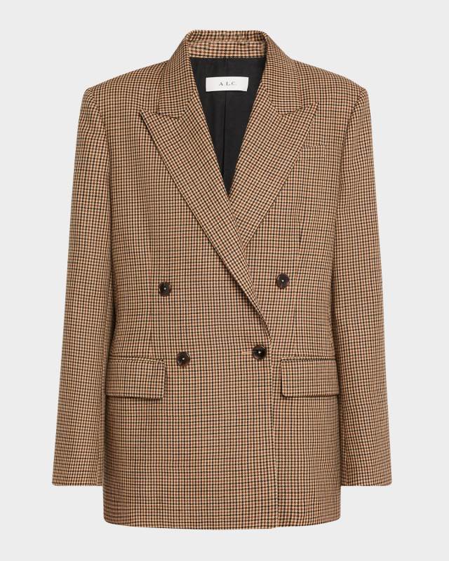 Calla Check Double-Breasted Jacket